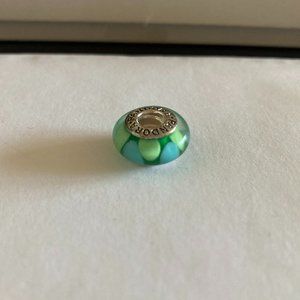 Pandora Green-Blue Murano Glass Charm